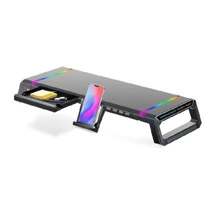Multifunctional Monitor Stand RGB Gaming Lights with 4 USB