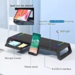Multifunctional Monitor Stand RGB Gaming Lights with 4 USB Details